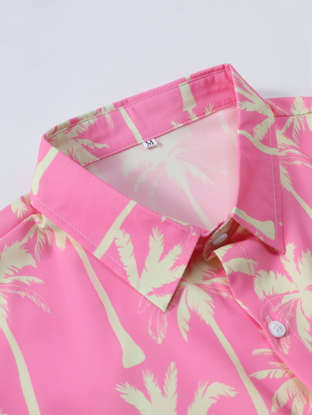Button-Up Shirt with Palm Tree Print