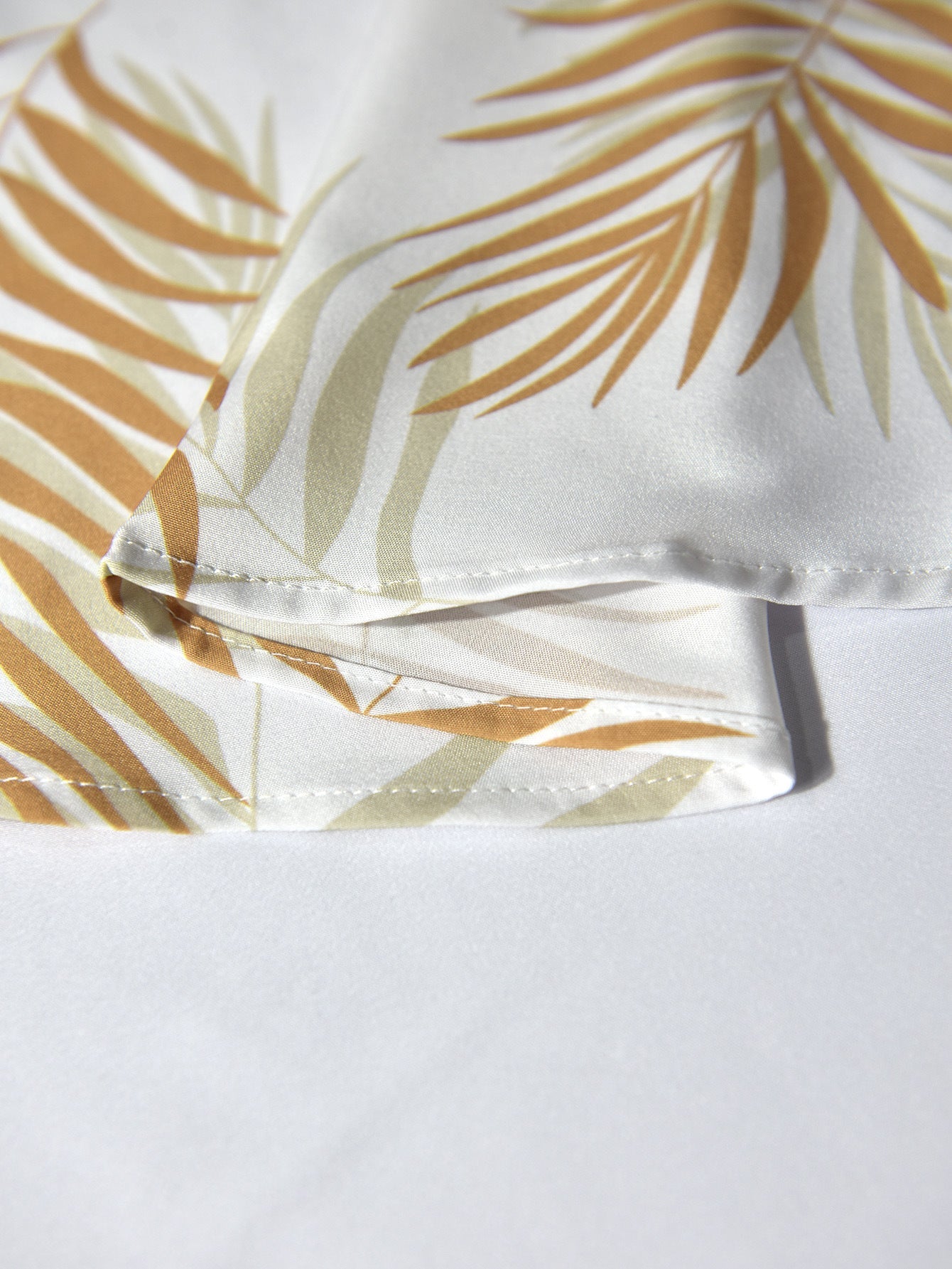 Button-Up Shirt with Leaf Print