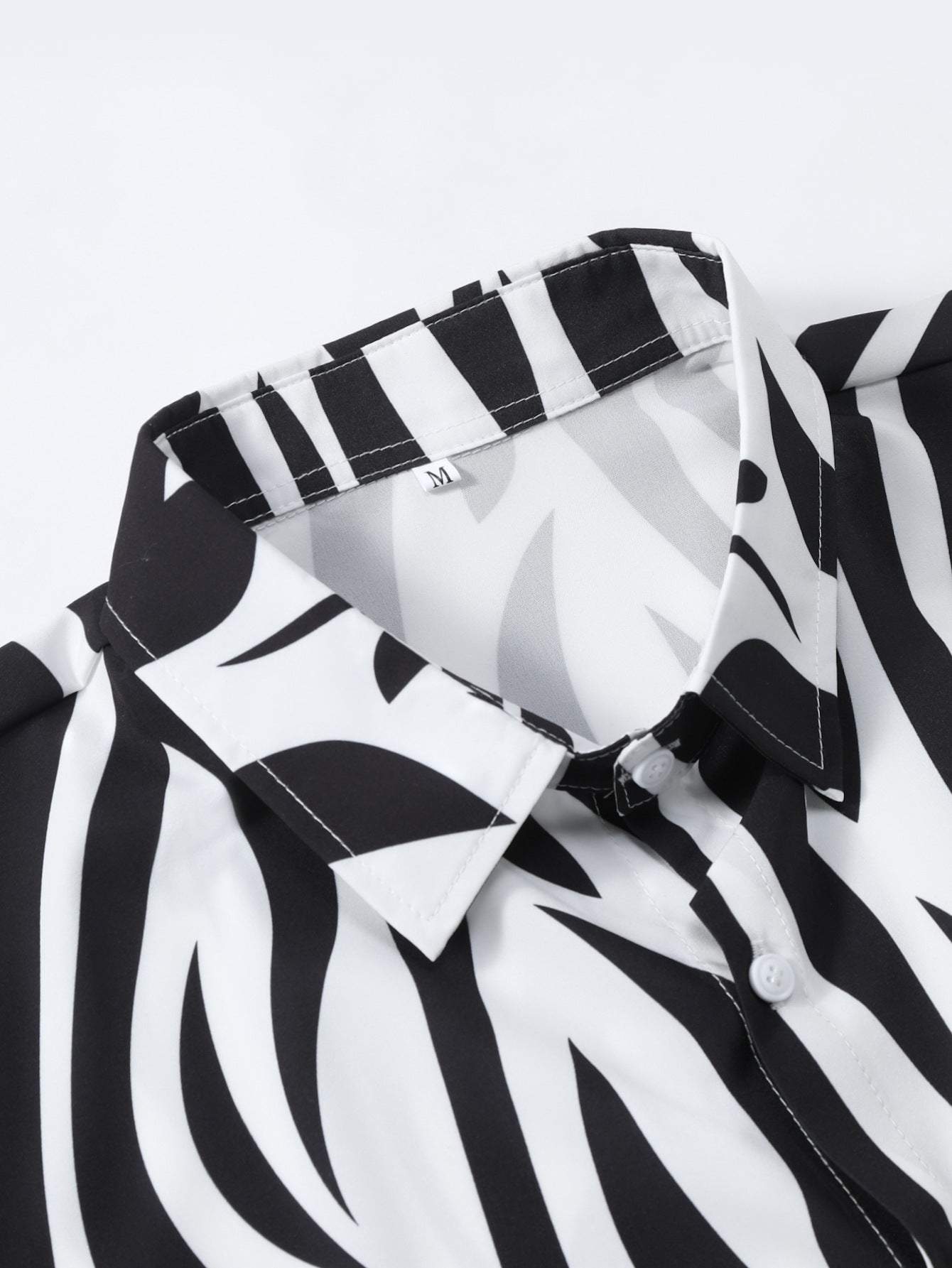 Button-Up Shirt with Abstract Print