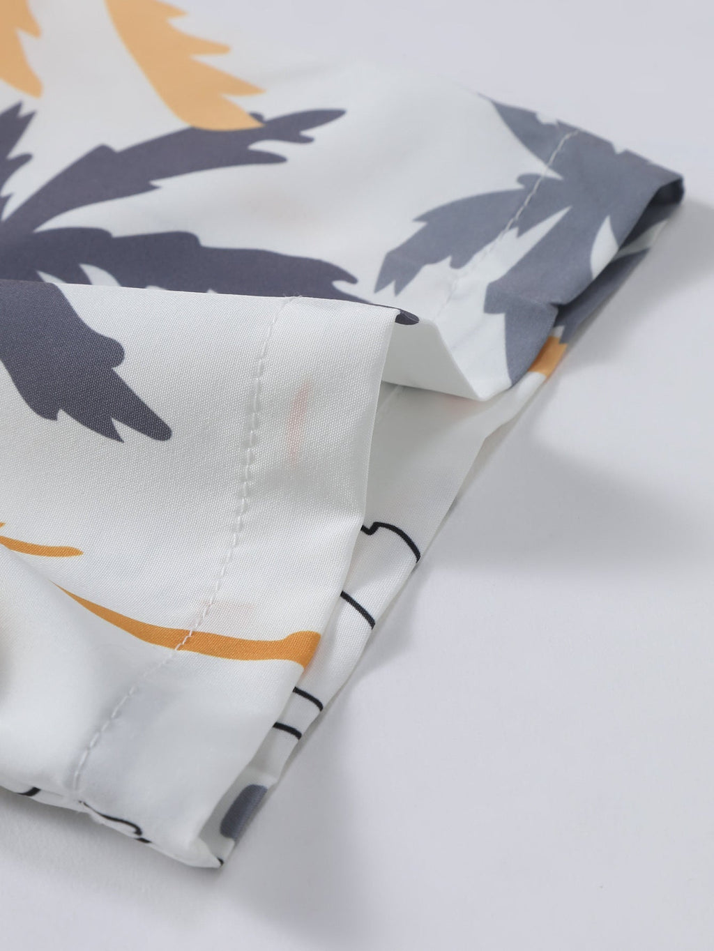 Tropical Palm Print Button-Up Shirt