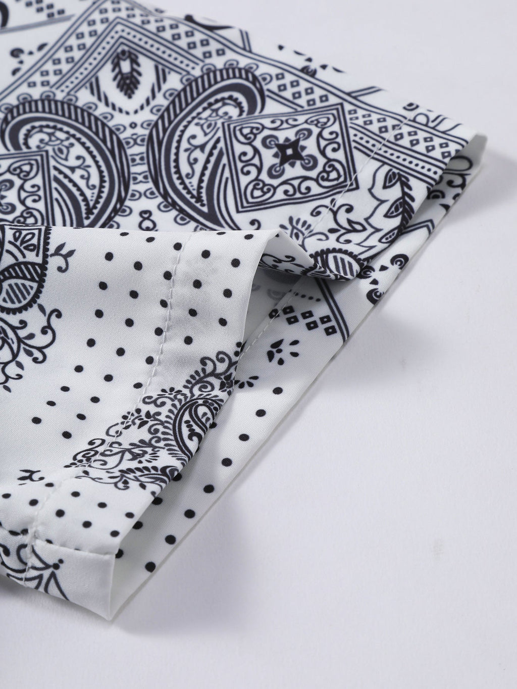 Paisley Print Button-Up Shirt with Matching Swim Shorts