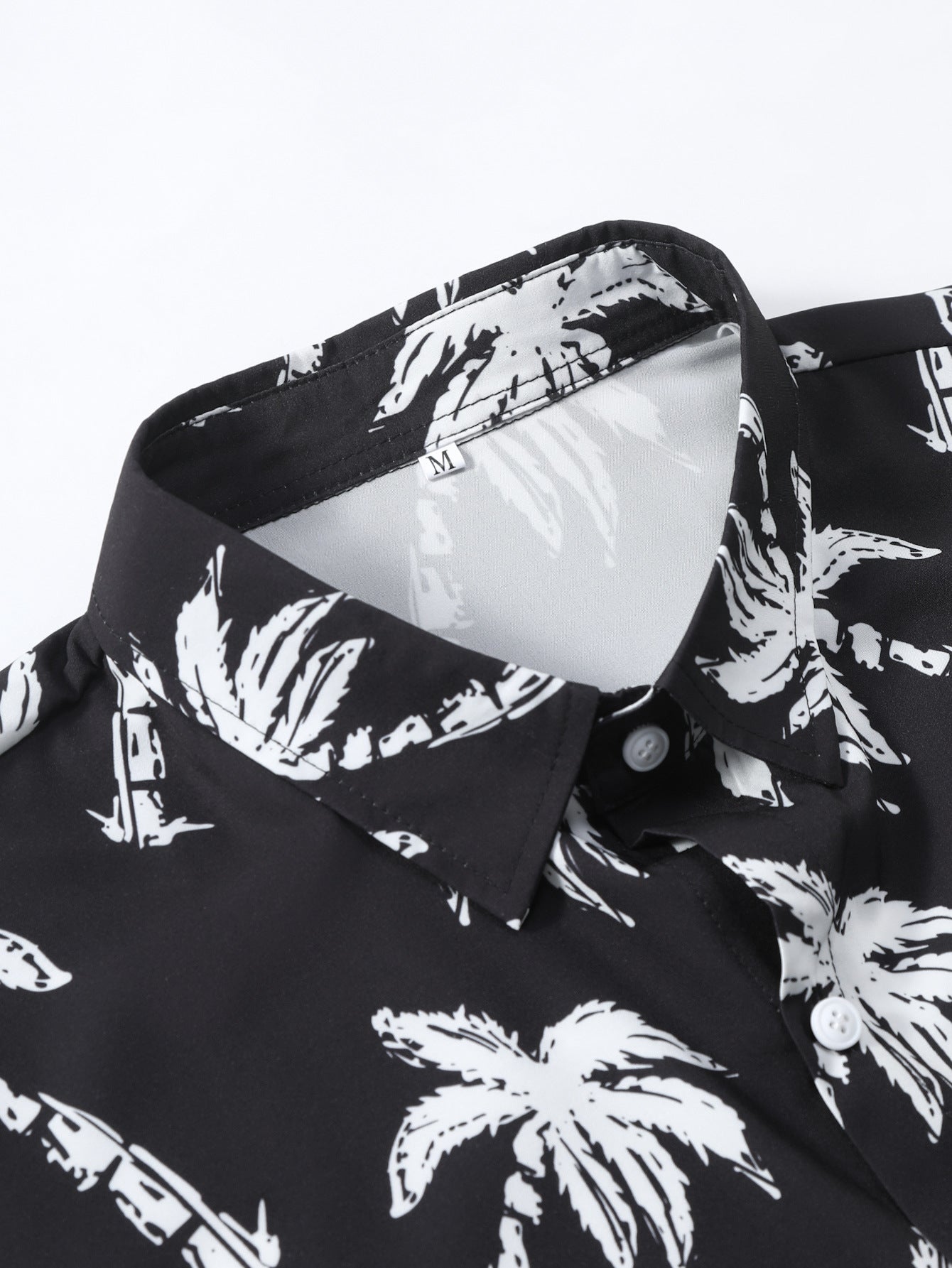 Button-Up Shirt with Palm Tree Print