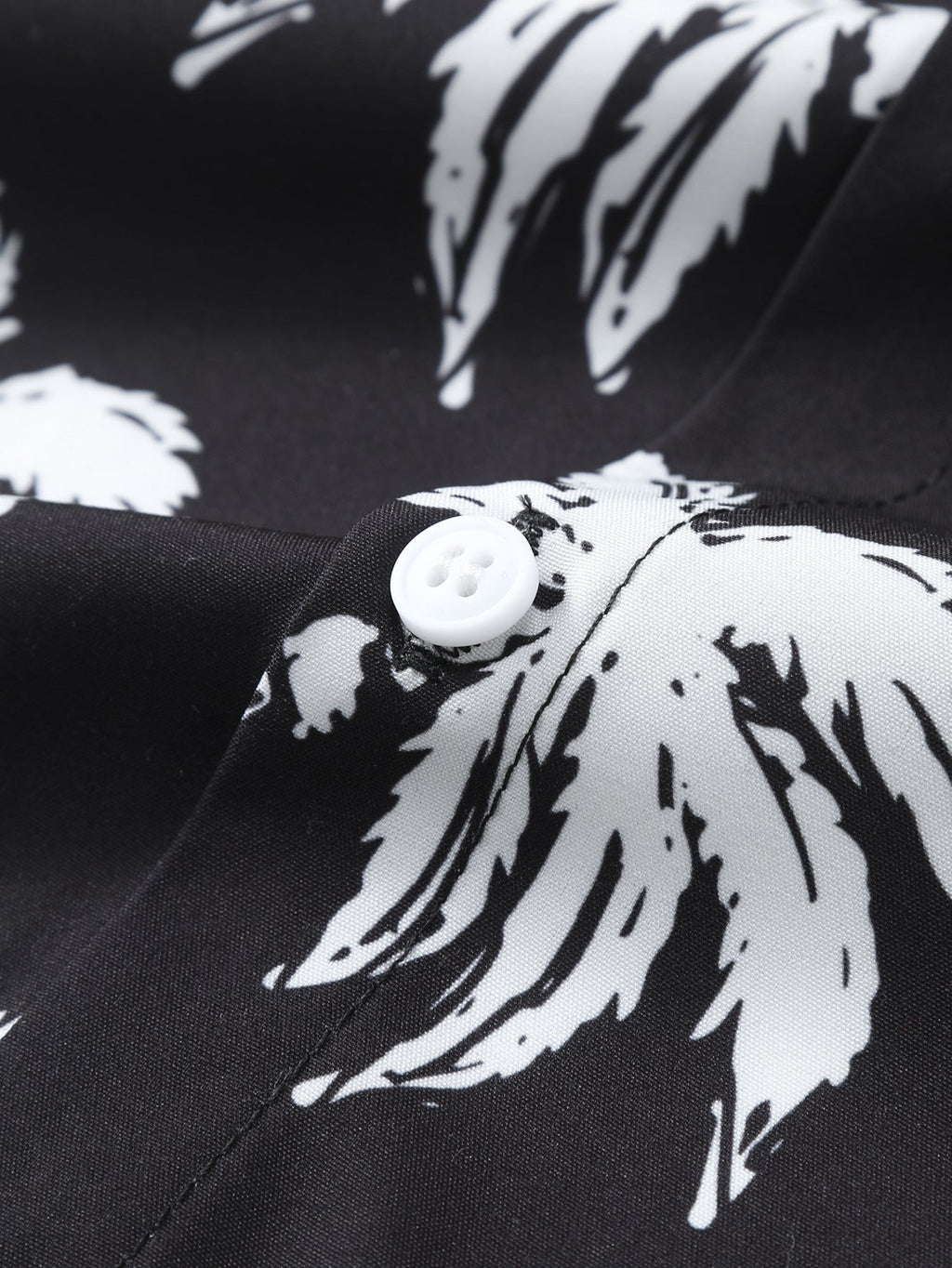 Button-Up Shirt and Swim Shorts with Palm Tree Print