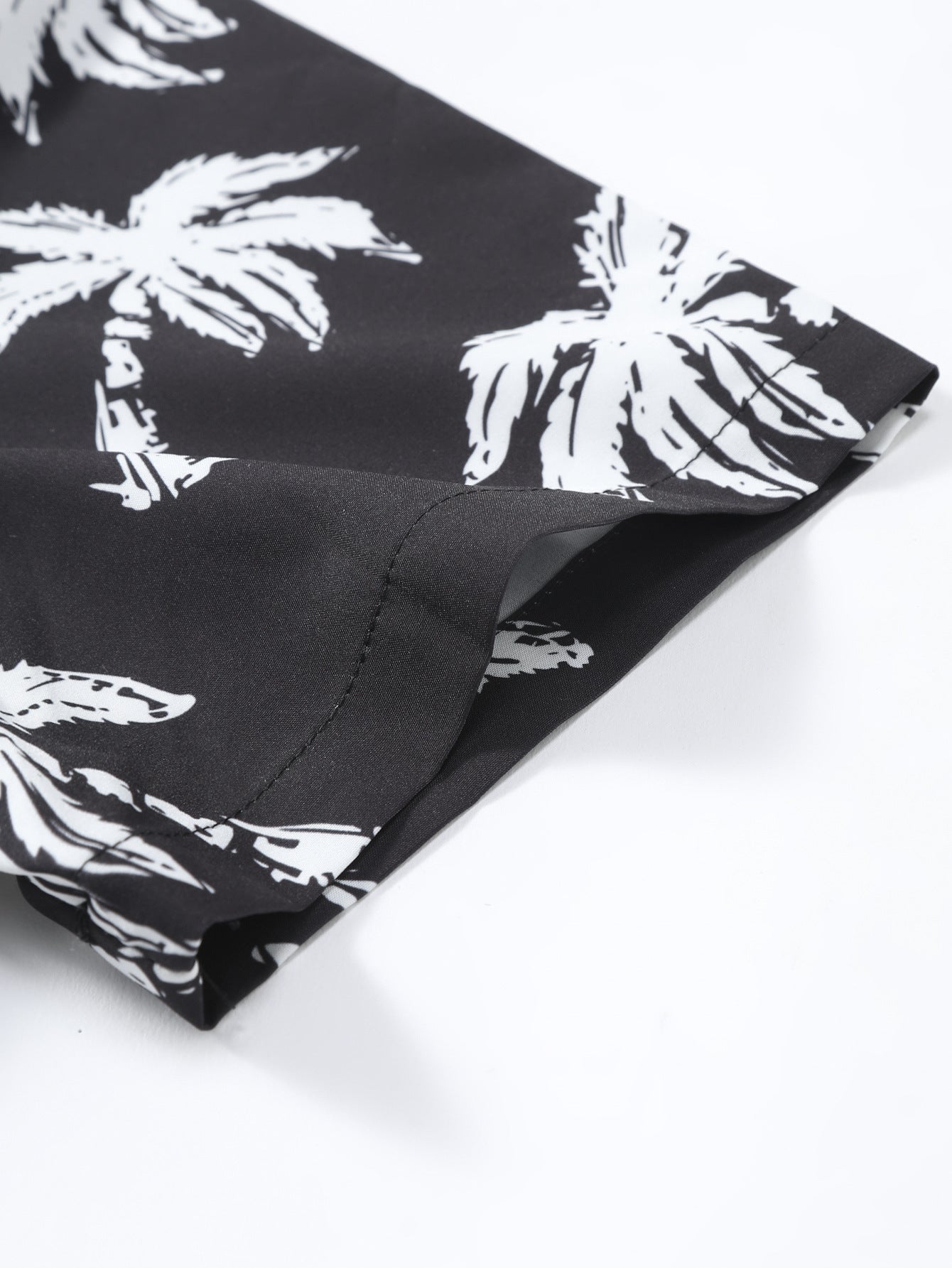 Button-Up Shirt with Palm Tree Print