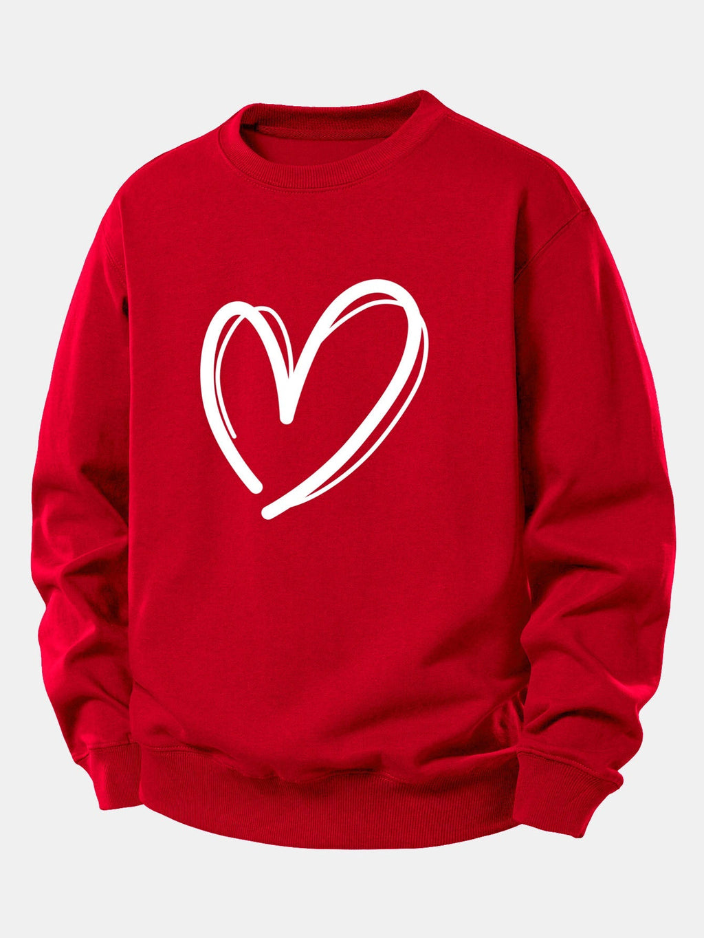Relaxed Fit Heart Print Sweatshirt