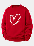 Relaxed Fit Heart Print Sweatshirt