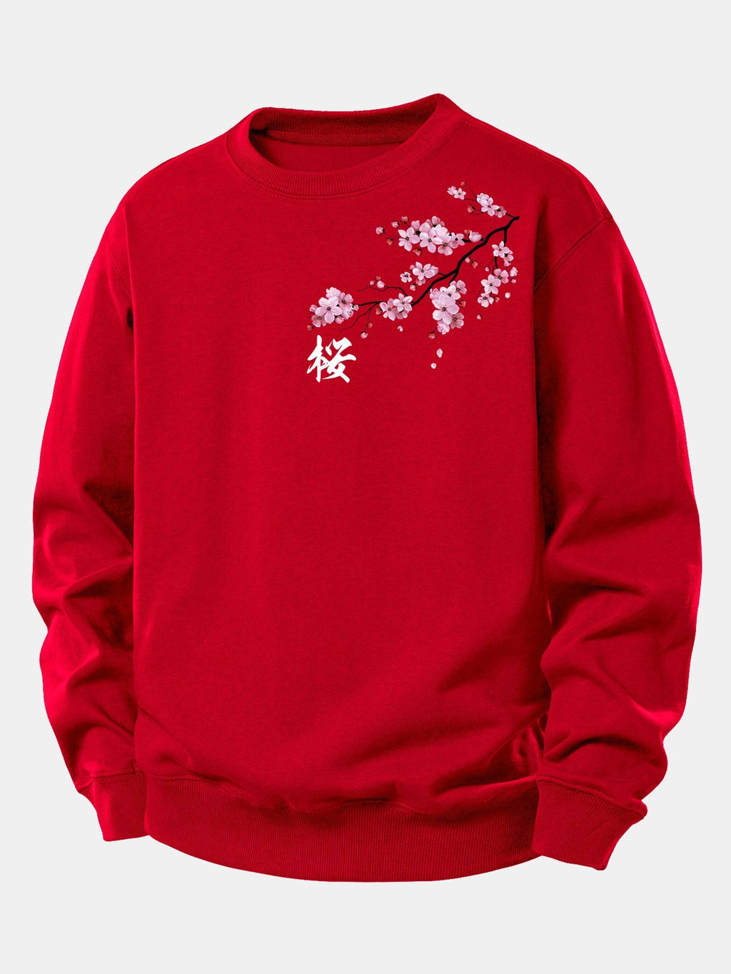 Relaxed Fit Sweatshirt with Cherry Blossom Print