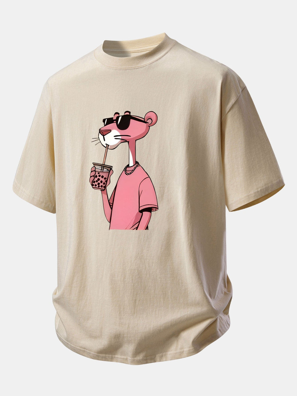 Comfortable Pink Panther Graphic Cotton Tee