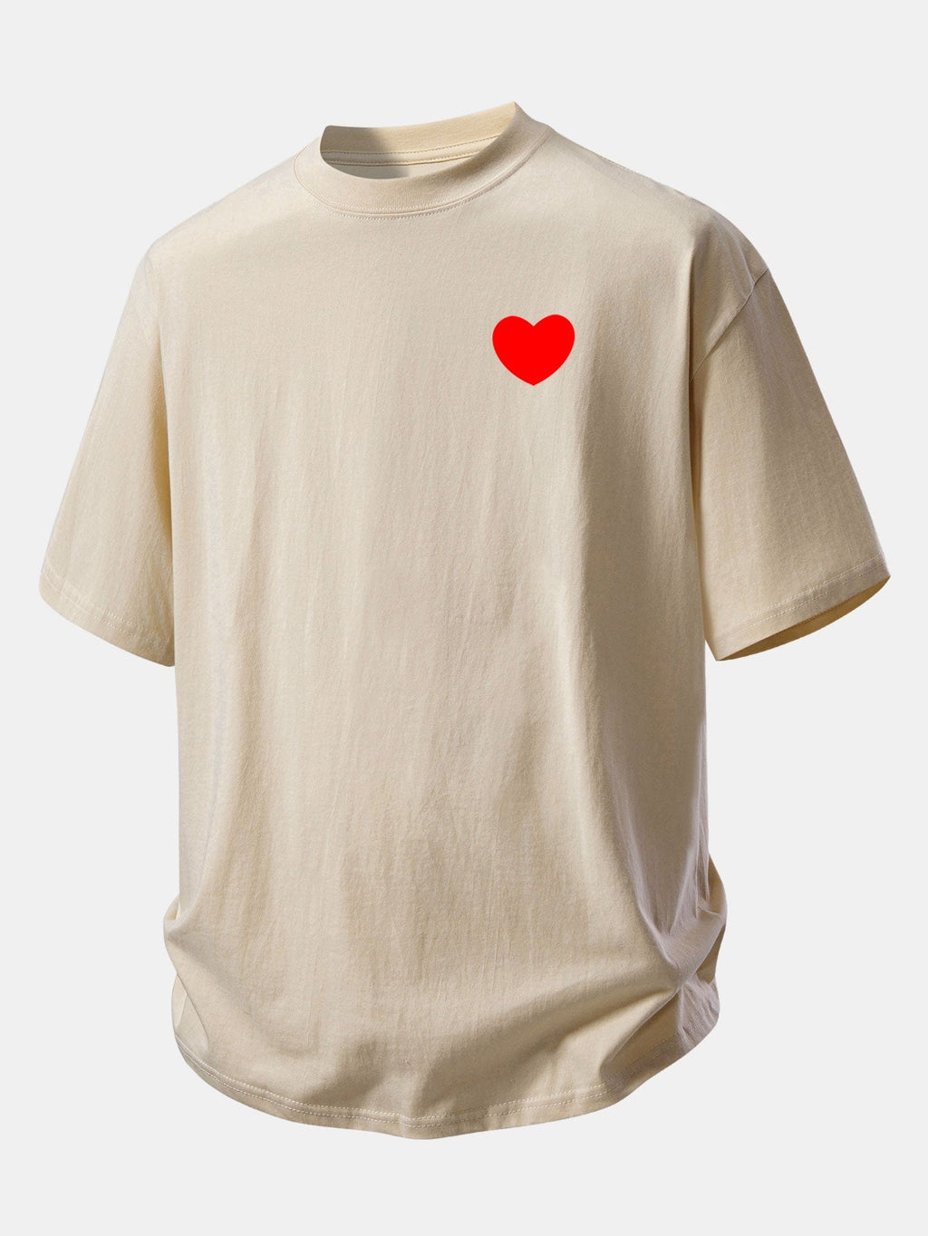 Comfortable Heart Print Cotton Tee