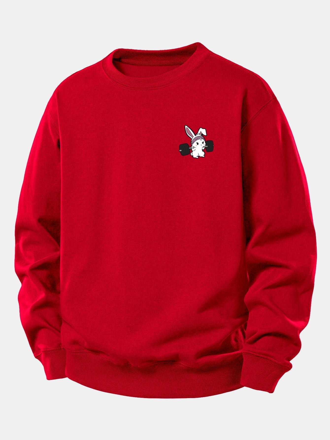 Relaxed Fit Sweatshirt with Fitness Rabbit Print