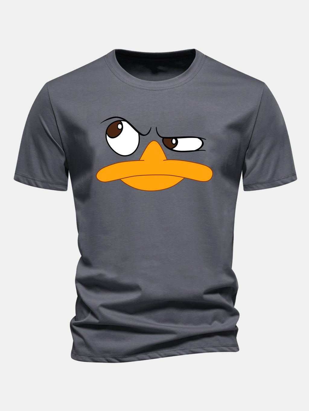 Classic Fit Cotton T-Shirt with Emoji Duck Print