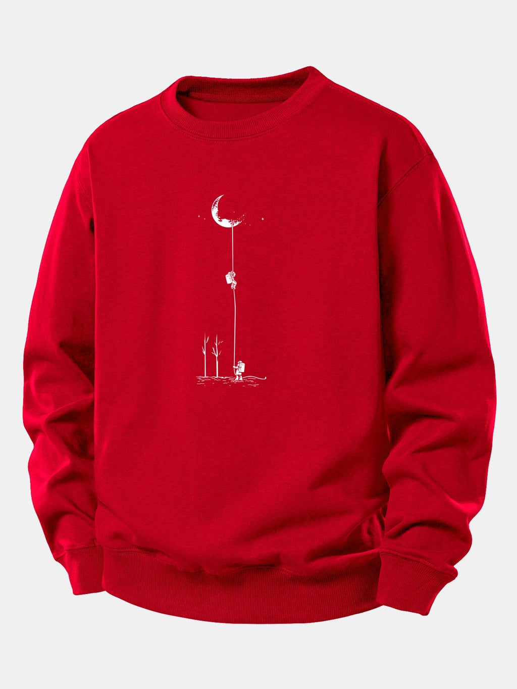 Relaxed Fit Sweatshirt with Lunar Astronaut Print