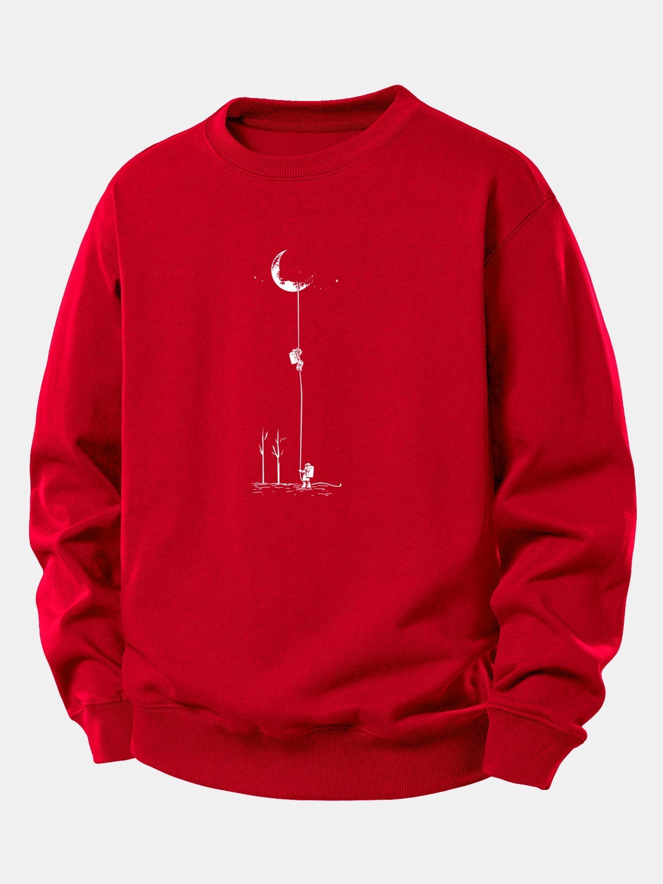 Relaxed Fit Sweatshirt with Lunar Astronaut Print