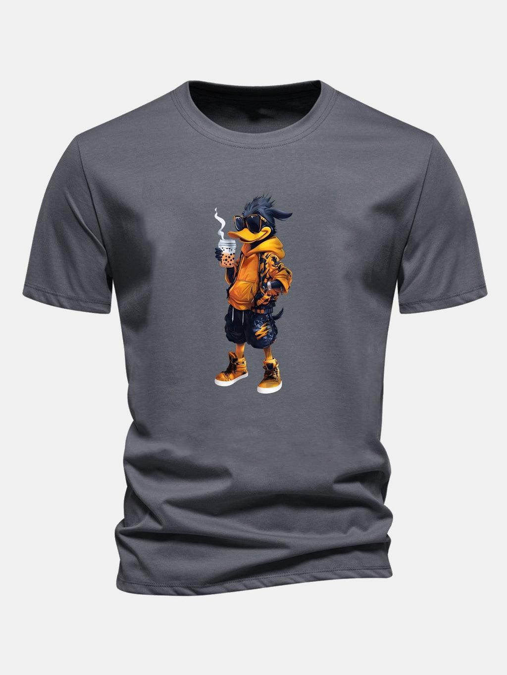 Classic Fit Cotton T-Shirt with Carton Duck Print