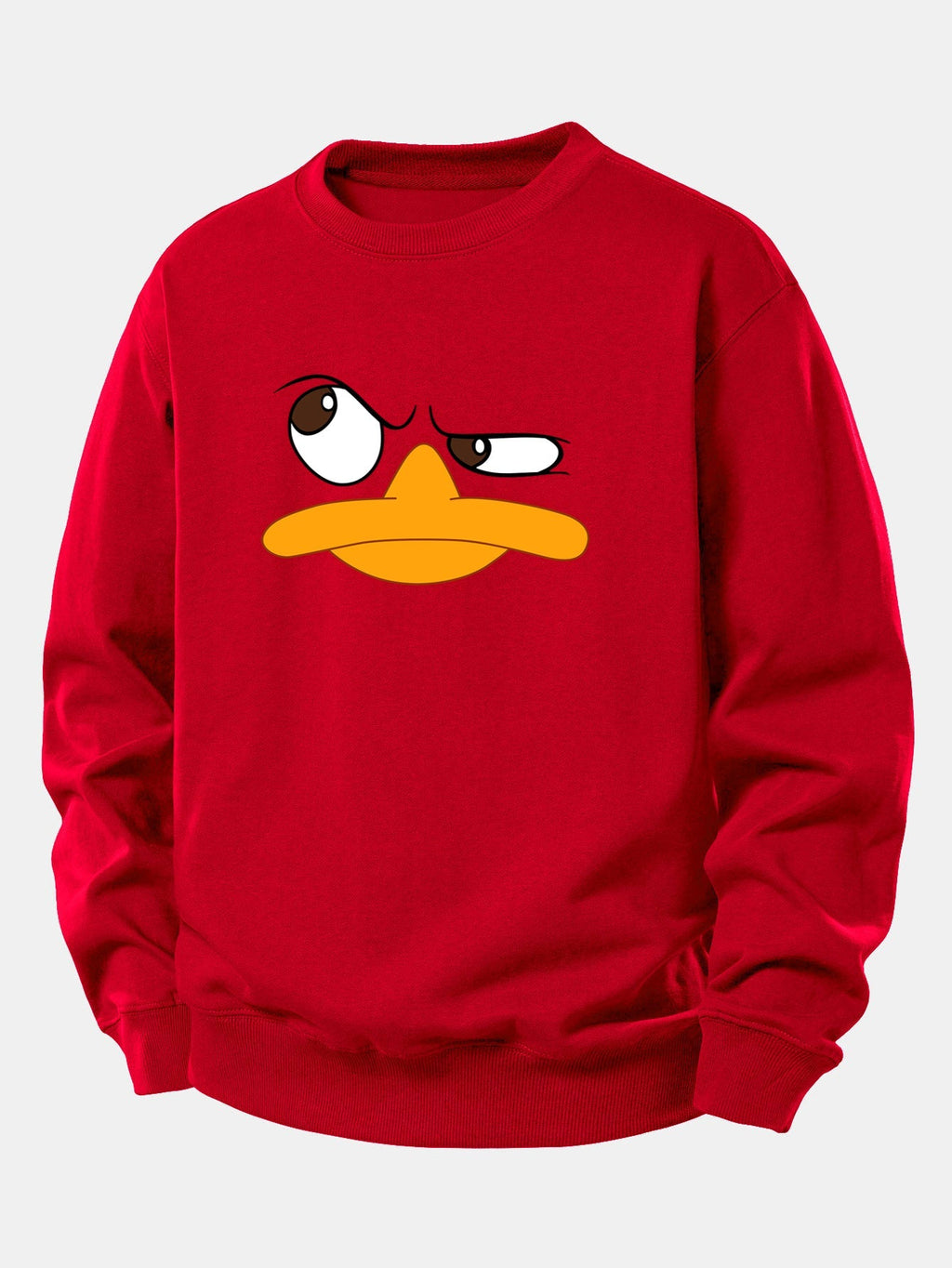 Relaxed Fit Sweatshirt with Emoji Duck Print