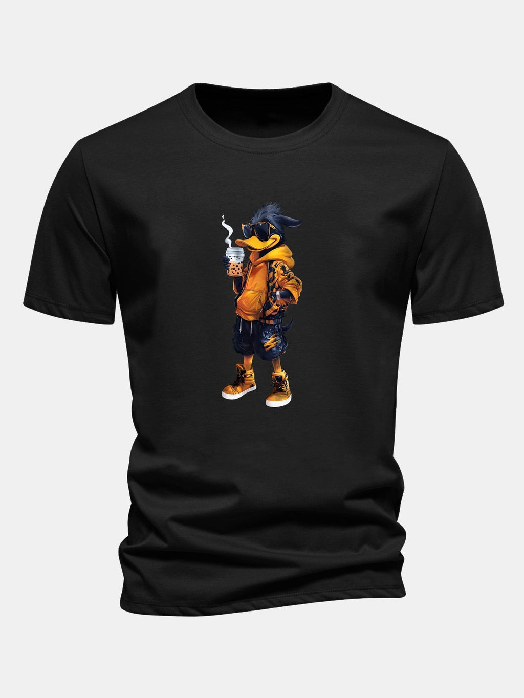 Classic Fit Cotton T-Shirt with Carton Duck Print