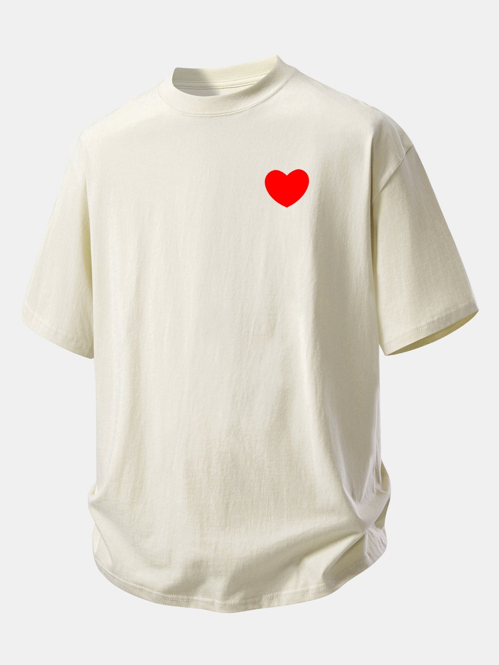 Comfortable Heart Print Cotton Tee