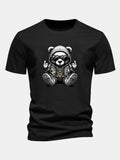 Classic Fit Cotton T-Shirt with Hip Hop Bear Graphic