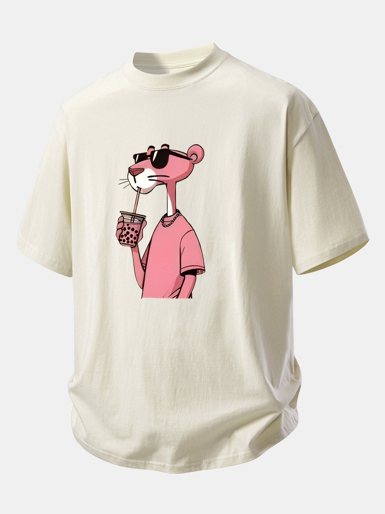 Comfortable Pink Panther Graphic Cotton Tee
