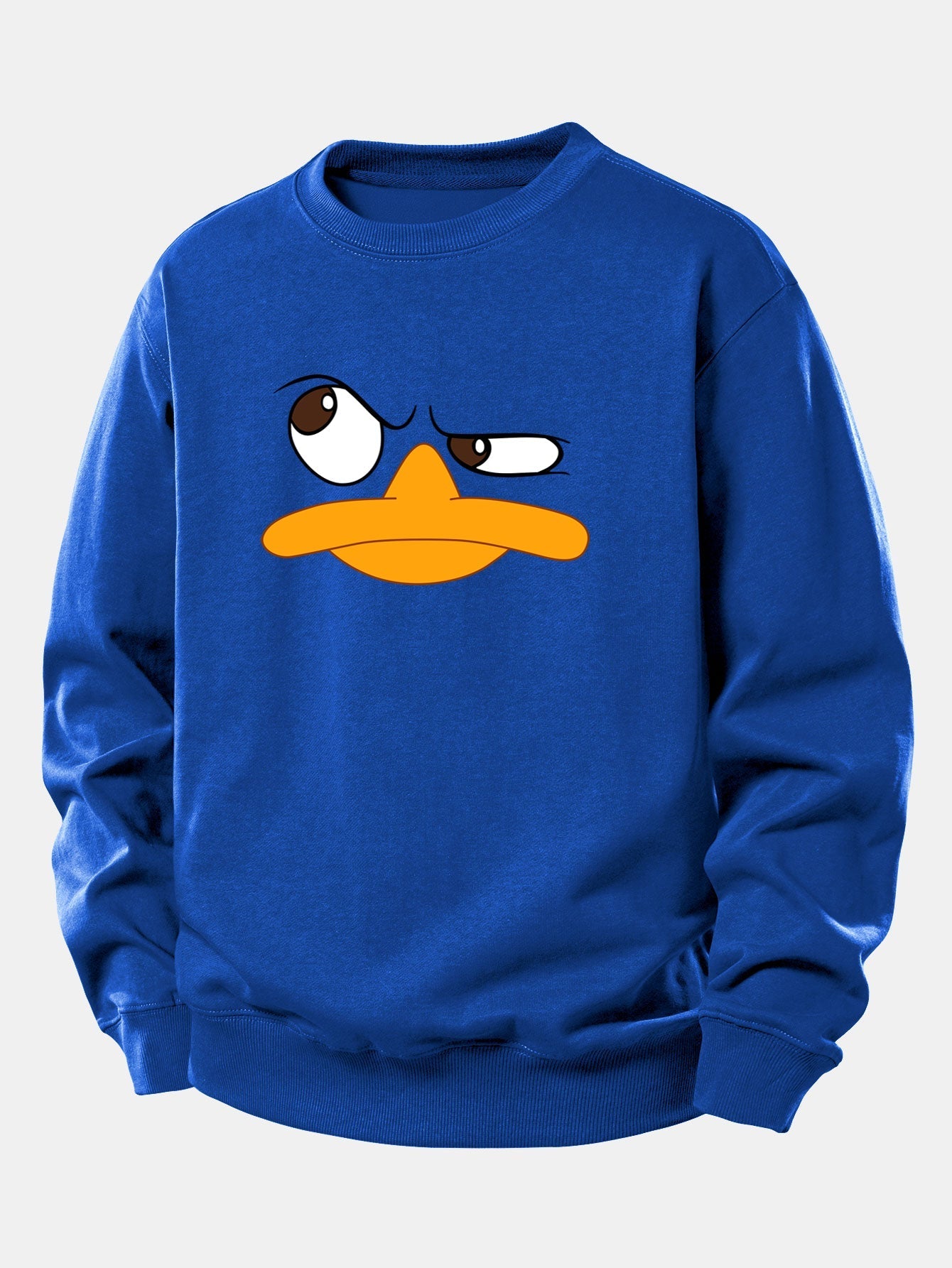 Relaxed Fit Sweatshirt with Emoji Duck Print