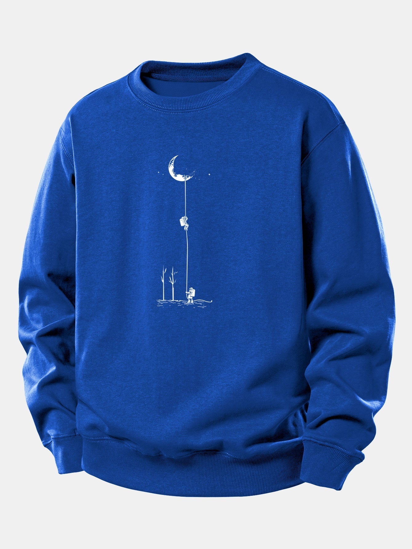 Relaxed Fit Sweatshirt with Lunar Astronaut Print