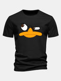 Classic Fit Cotton T-Shirt with Emoji Duck Print