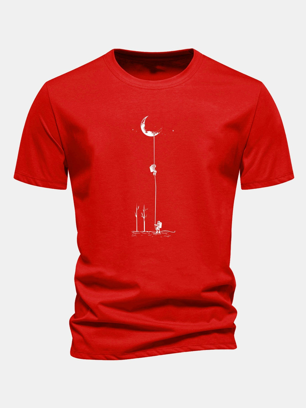 Classic Fit Cotton T-Shirt with Lunar Astronaut Design