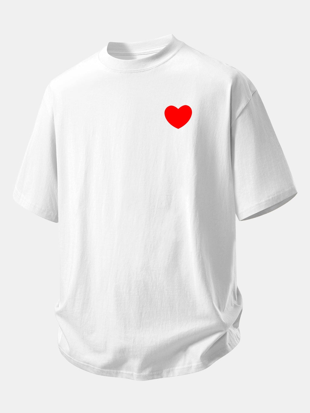 Comfortable Heart Print Cotton Tee