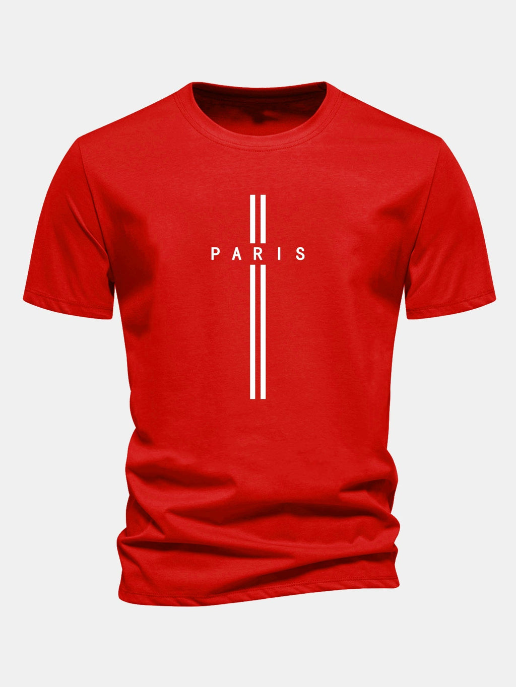 Classic Fit Cotton T-Shirt with Paris Stripe Design