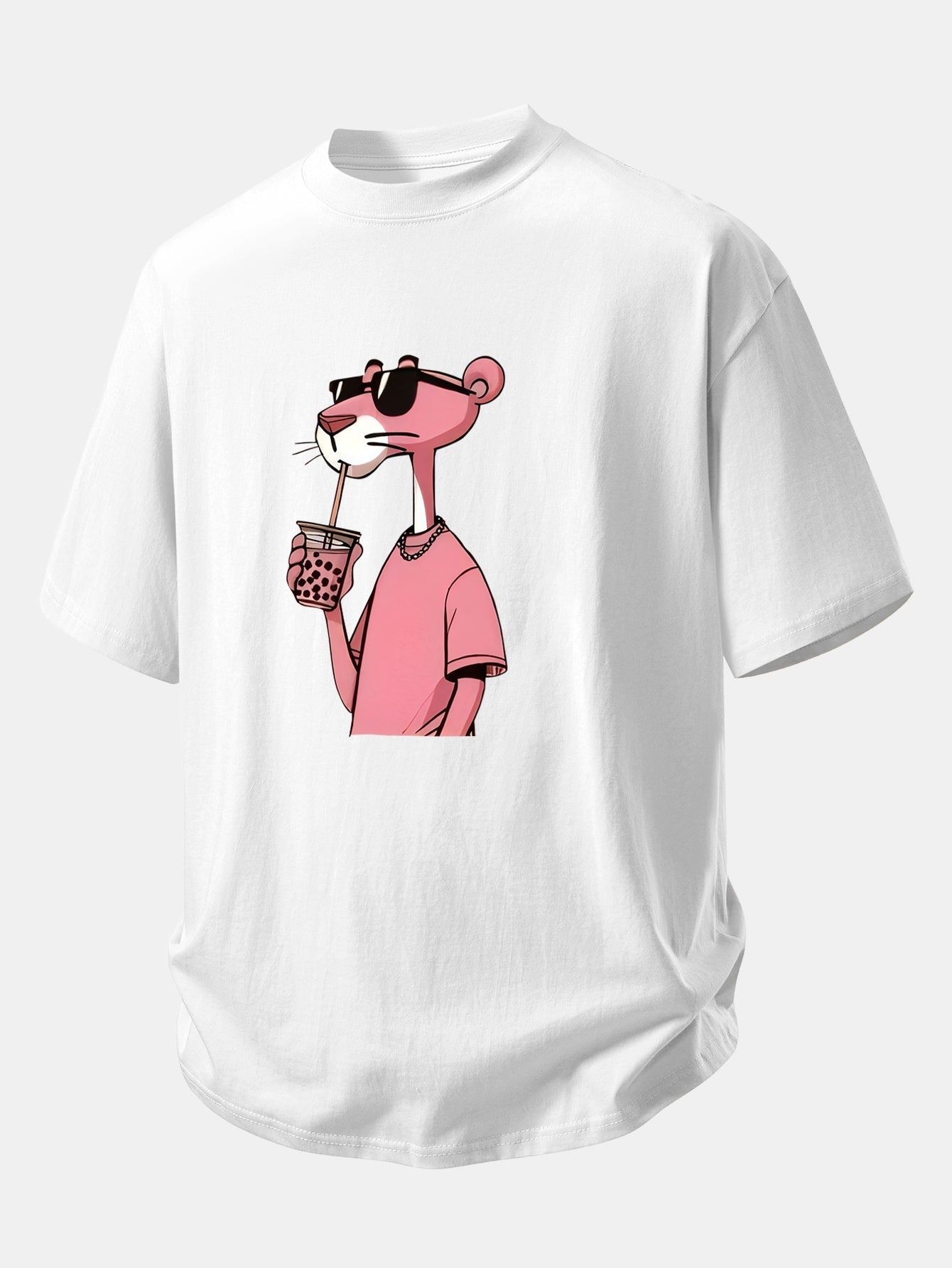 Comfortable Pink Panther Graphic Cotton Tee