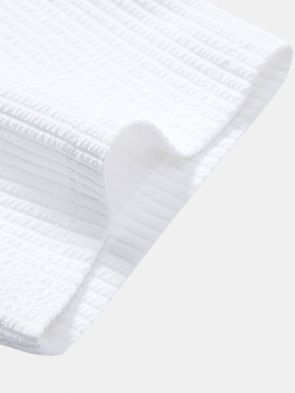 Ribbed Button-Up Shirt with Contrast Details & Drawstring Ribbed Shorts