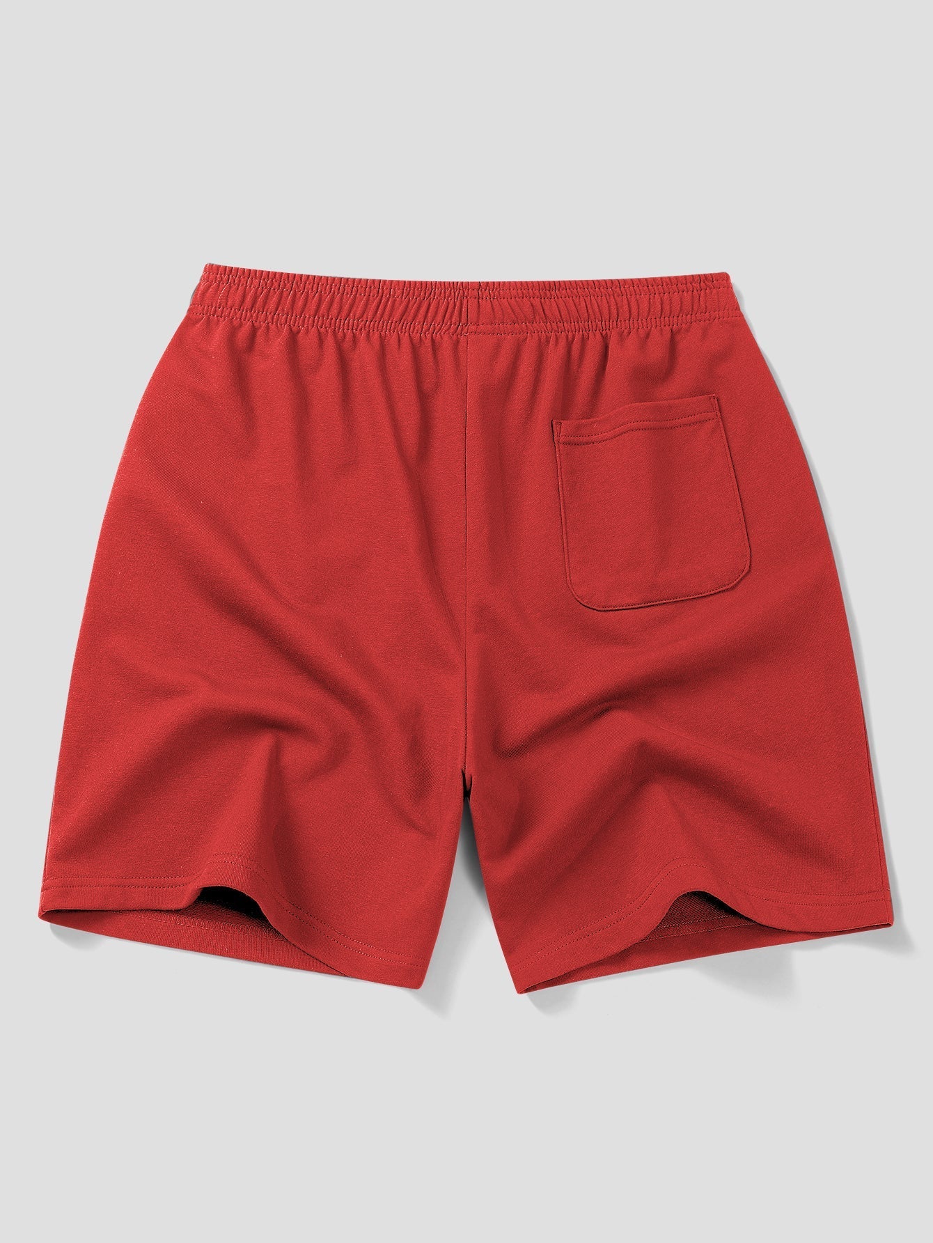 Relaxed Fit Red Ghost Print Cotton T-Shirt with 7" Cotton Drawstring Shorts
