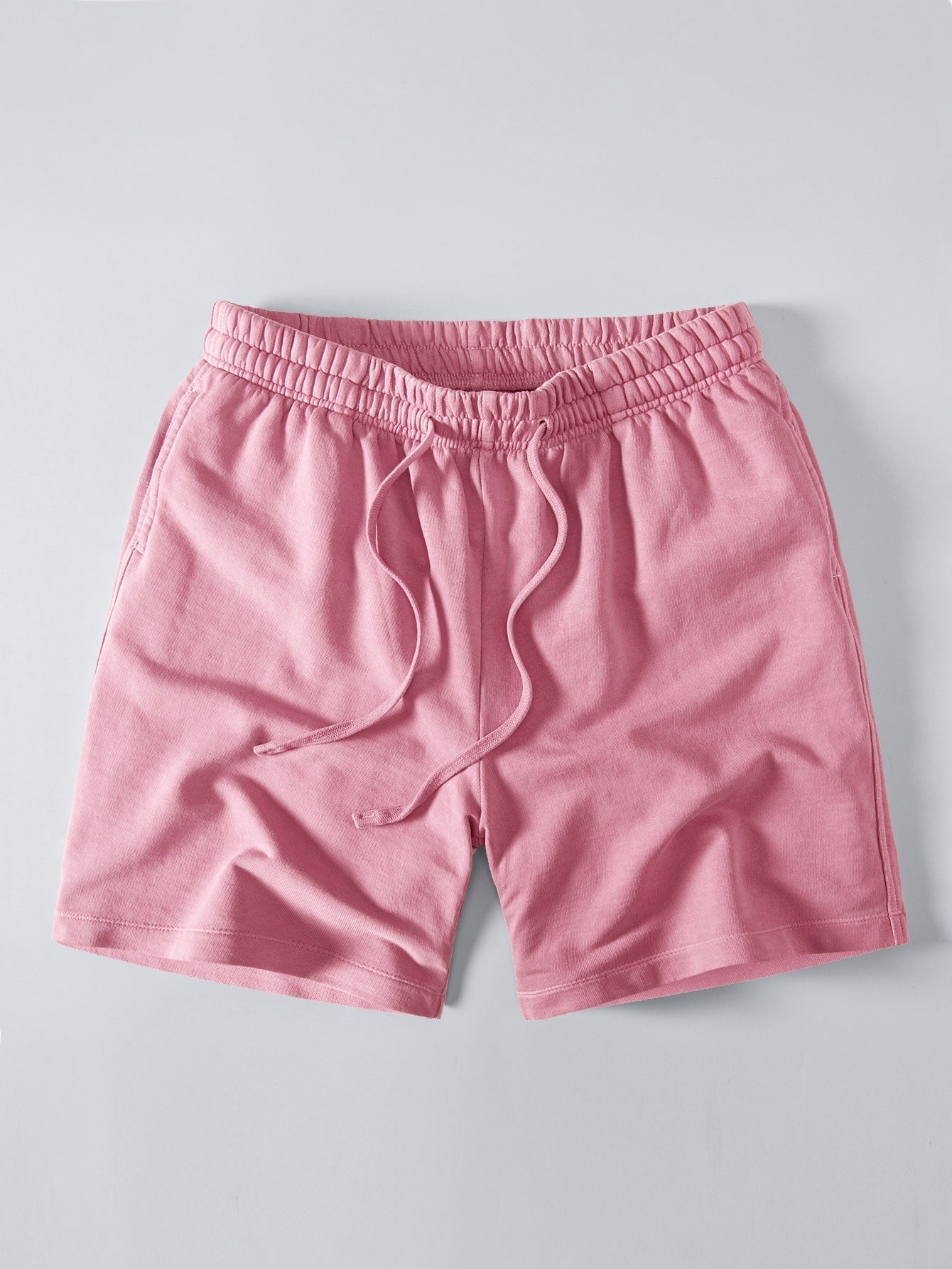 Relaxed Fit Heavyweight Washed Drop Shoulder Tee & Distressed Drawstring Shorts