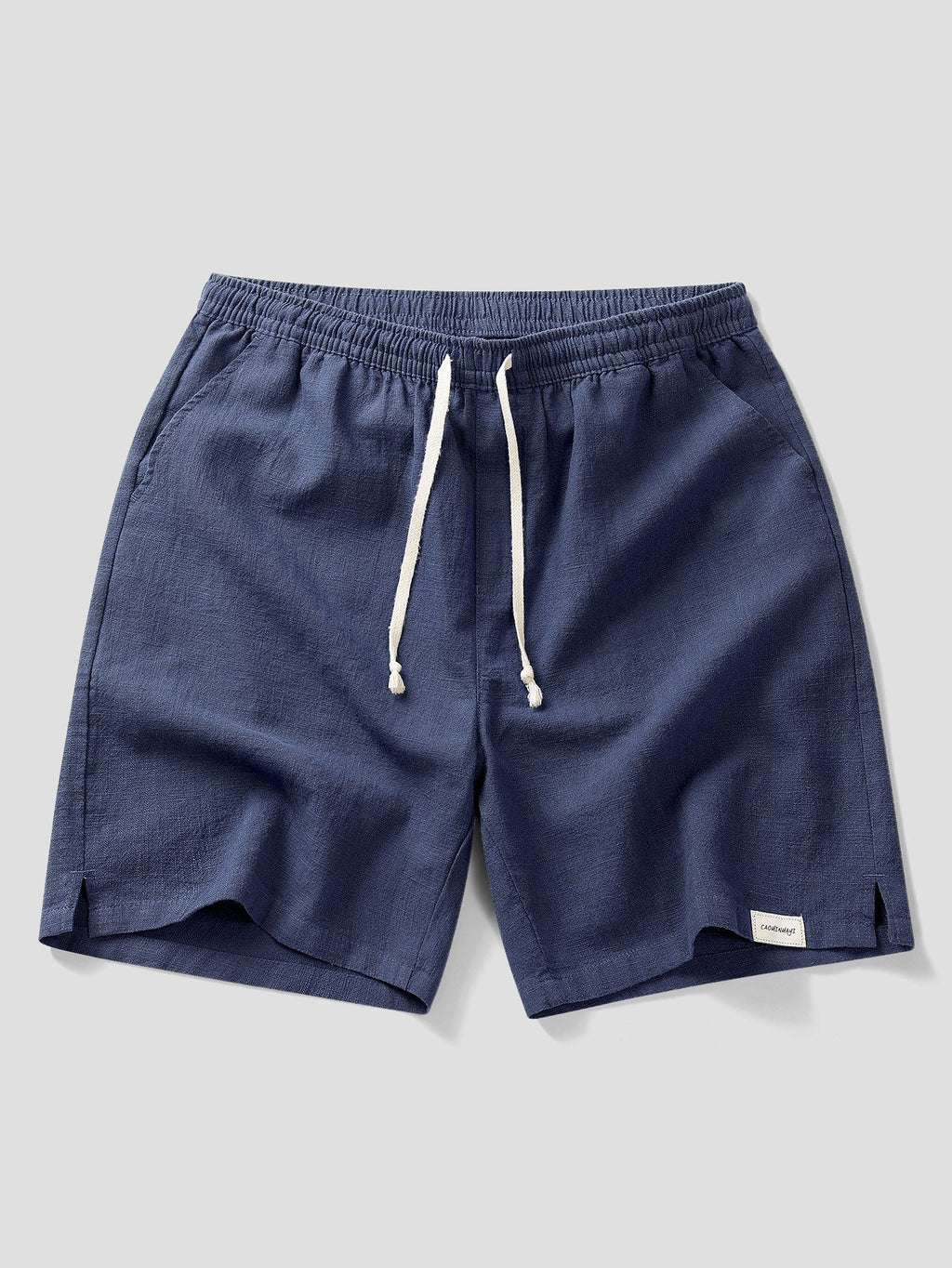 Drawstring Shorts in Linen-Cotton Blend