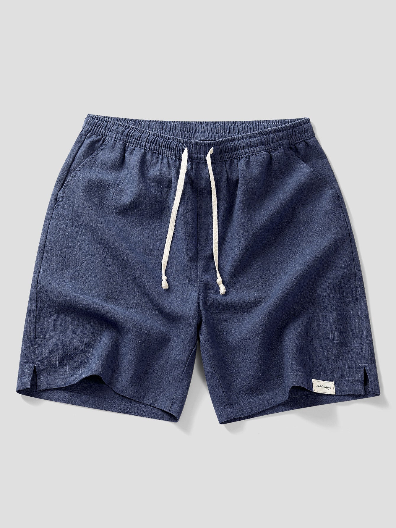 Drawstring Shorts in Linen-Cotton Blend