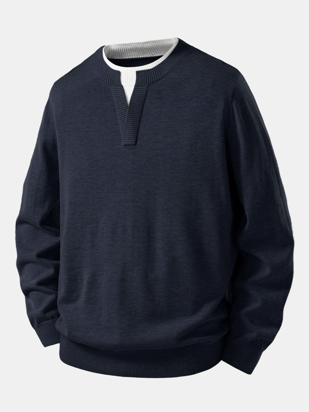 Long Sleeve Dual-Style Split Neck Sweater
