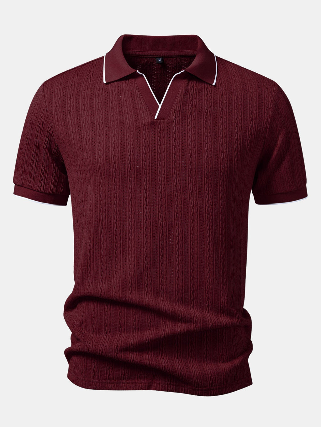 Geometric Jacquard Polo with Johnny Collar