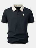 Two-Tone Collar Polo Shirt