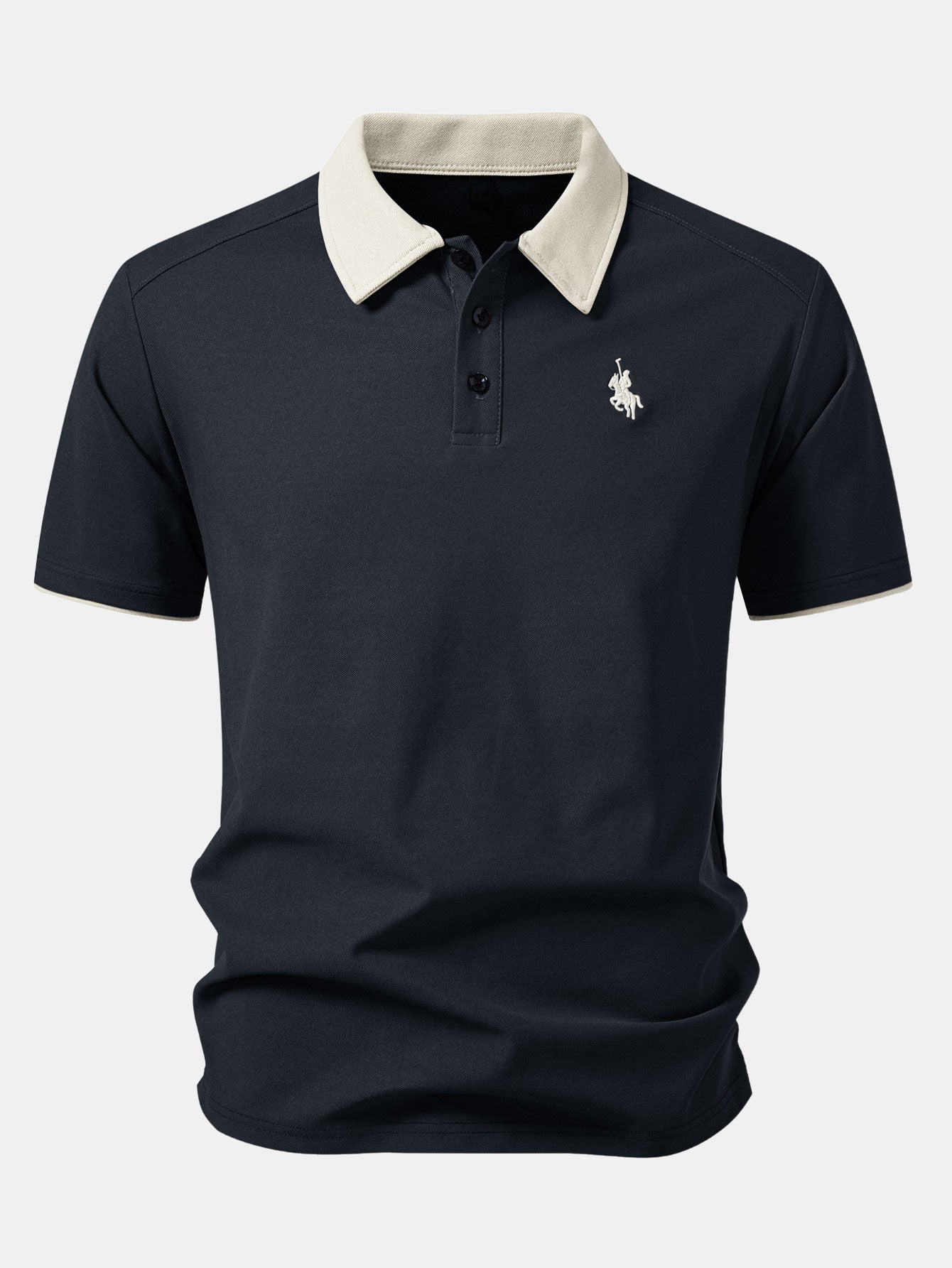 Two-Tone Collar Polo Shirt