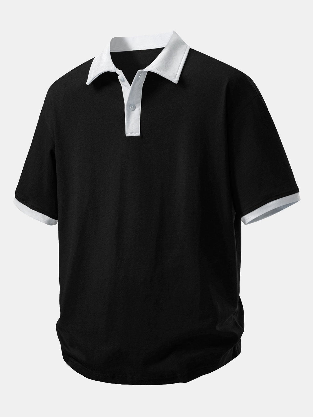 Comfortable Contrast Cotton Polo with Relaxed Fit