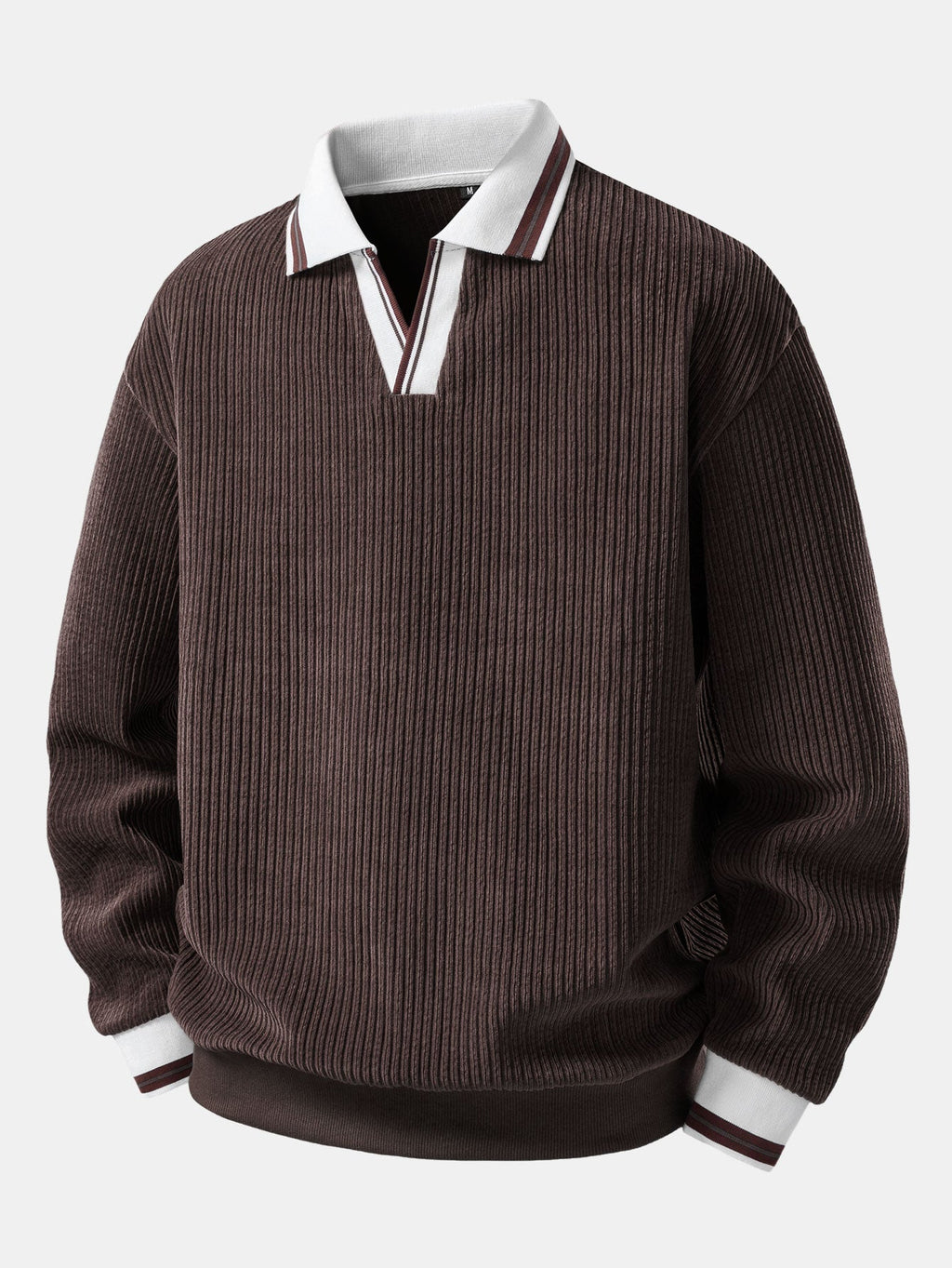 Johnny Collar Sweatshirt with Contrast Trim