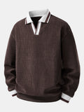 Johnny Collar Sweatshirt with Contrast Trim