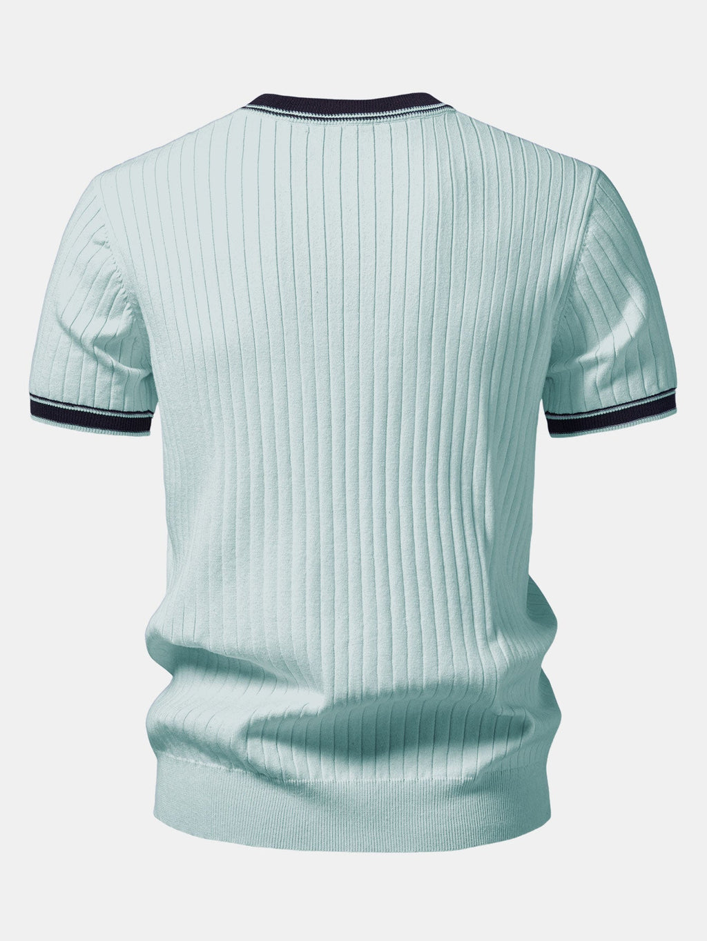 Color-Blocked Crew Neck Knit Tee