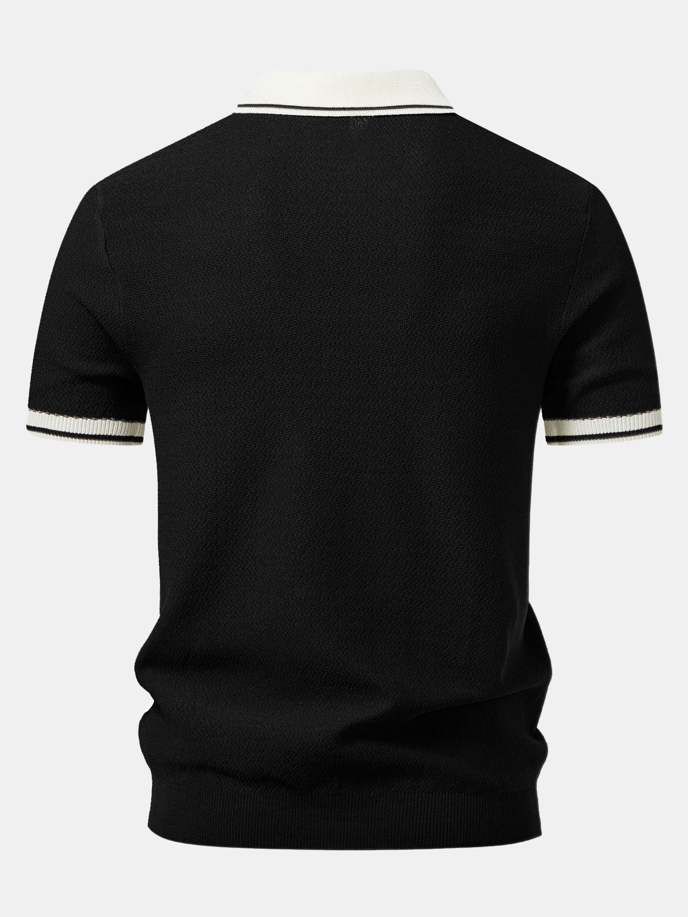 Two-Tone Zipper Knit Polo