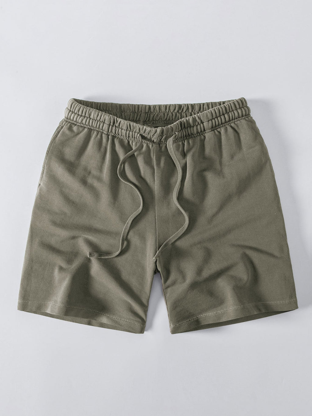 Relaxed Fit Heavyweight Washed Drop Shoulder Tee & Distressed Drawstring Shorts