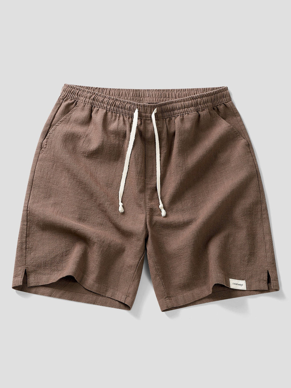 Drawstring Shorts in Linen-Cotton Blend