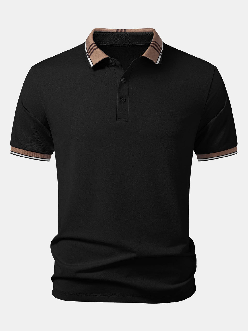 Striped Collar Polo with Contrast Details