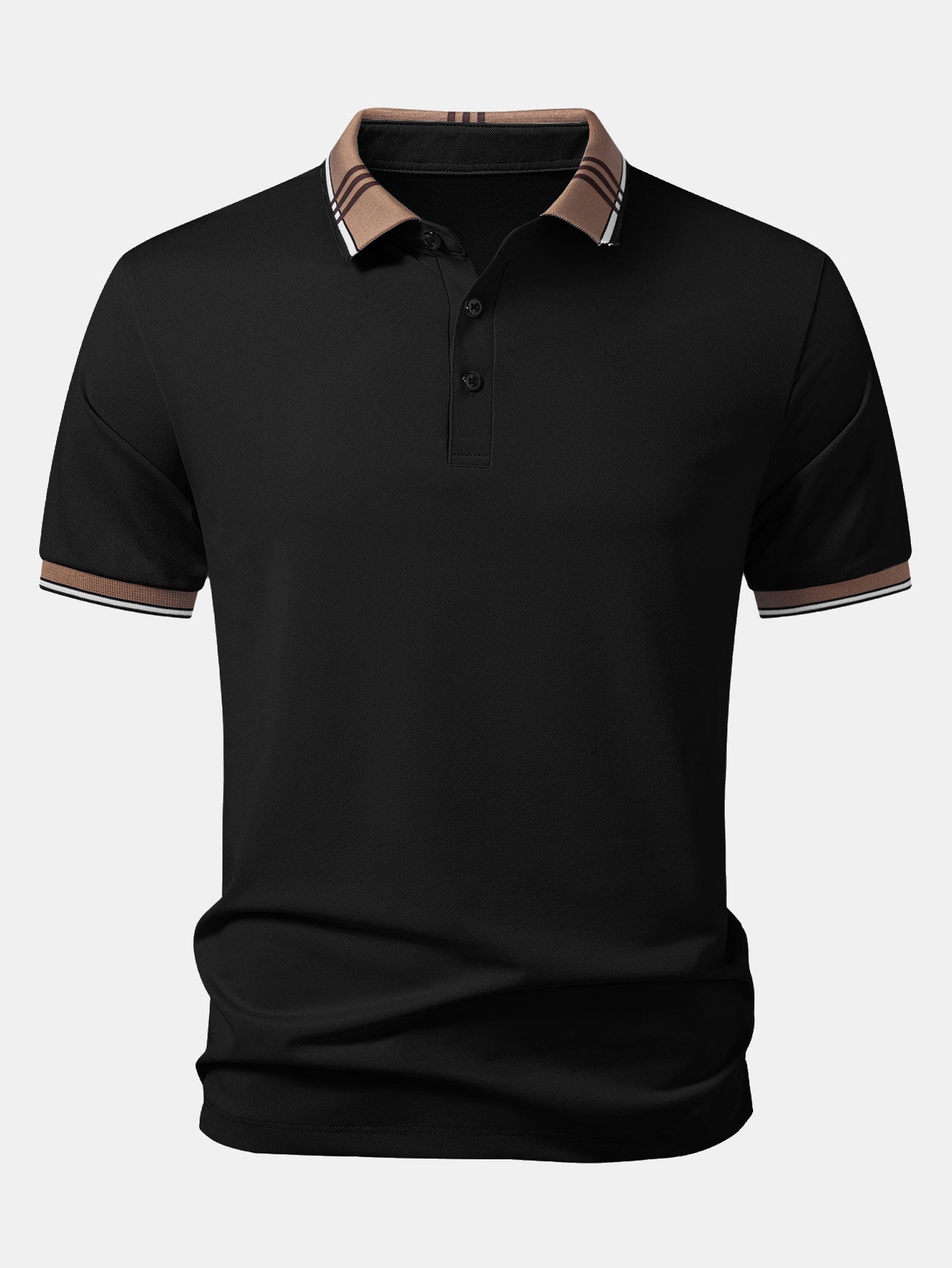 Striped Collar Polo with Contrast Details