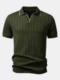 Geometric Jacquard Polo with Johnny Collar