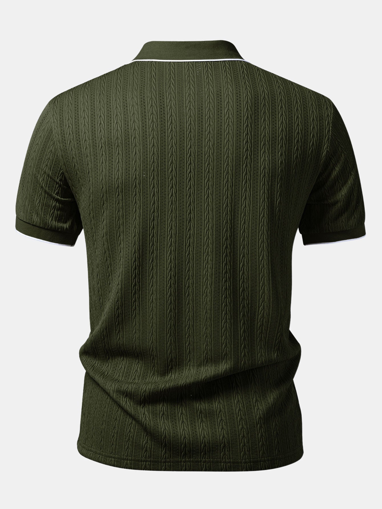 Geometric Jacquard Polo with Johnny Collar & Slim Fit Tapered Pants